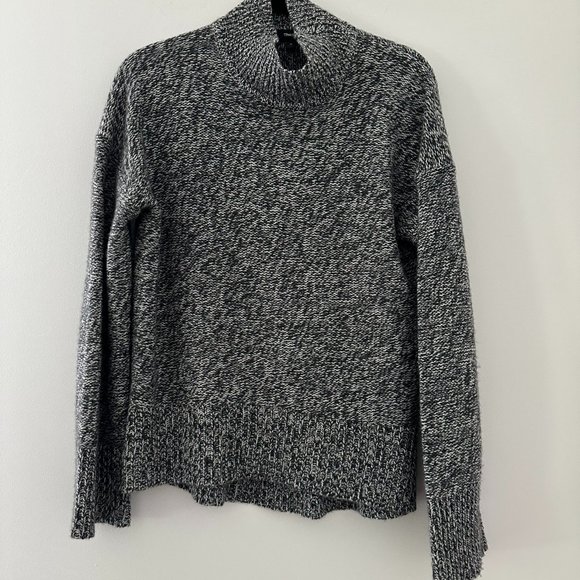 Theory Sweaters - Theory 100% Cashmere Mock Neck Turtleneck Slouchy Sweater Grey Black Medium